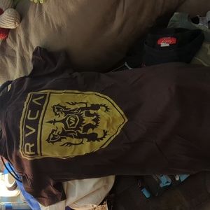 Size. Small  RVCA brand brown  tee shirt from a surf shop